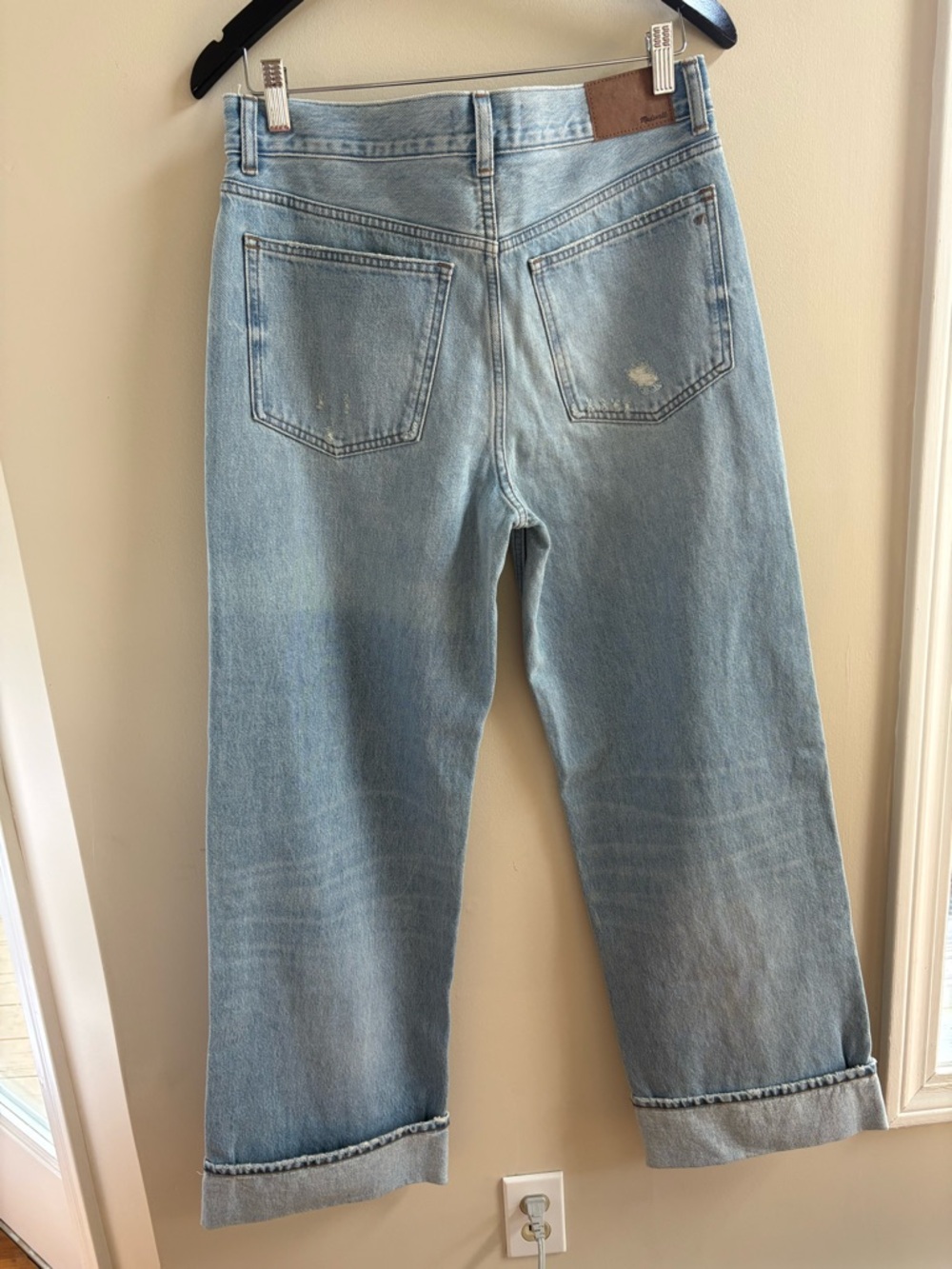 Madewell Low Slung Baggy Jeans W27 Light Washed Distressed Straight Leg Jean NWT - Picture 6 of 12